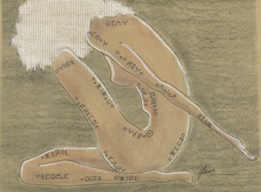Dessin intitulée "tifinagh1.jpeg" par Jane Buchet-Astruc, Œuvre d'art originale, Crayon