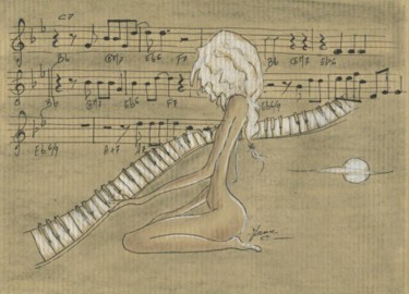 Dessin intitulée "musicale.jpg" par Jane Buchet-Astruc, Œuvre d'art originale