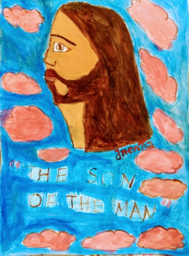 Painting titled "O filho do homem" by Jane Costa, Original Artwork, Tempera