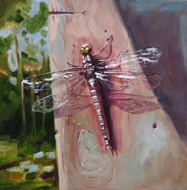 Ζωγραφική με τίτλο "Dragonfly with tran…" από Jane Lantsman, Αυθεντικά έργα τέχνης, Λάδι