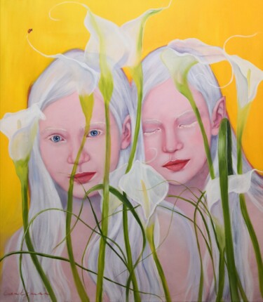 Malerei mit dem Titel "Flower nymphs, Albi…" von Jane Lantsman, Original-Kunstwerk, Öl