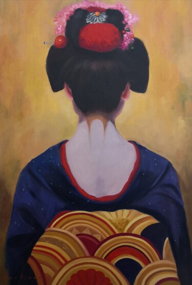 Pintura titulada "Beautiful Maiko" por Jane Lantsman, Obra de arte original, Oleo