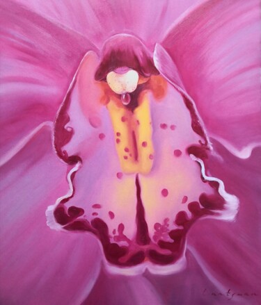 Картина под названием "Orchid - a flower o…" - Jane Lantsman, Подлинное произведение искусства, Масло