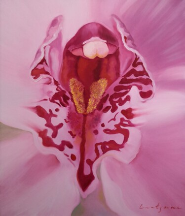 Peinture intitulée "Orchid - a flower o…" par Jane Lantsman, Œuvre d'art originale, Huile