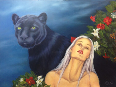 Картина под названием "Another Eden" - Jane Moore, Подлинное произведение искусства, Масло