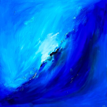 Картина под названием "Big ocean - 2" - Jane Ti, Подлинное произведение искусства, Акрил Установлен на Деревянная рама для н…