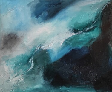Painting titled "Vortex.Original blu…" by Jane Ti, Original Artwork, Acrylic
