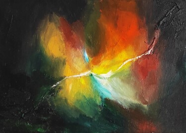 Schilderij getiteld "Spark.Original smal…" door Jane Ti, Origineel Kunstwerk, Acryl