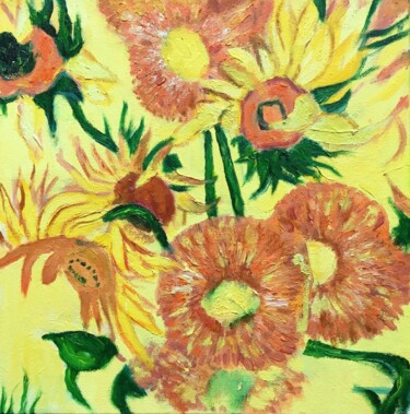 "Sunflowers after Va…" başlıklı Tablo Jane Wong tarafından, Orijinal sanat, Petrol