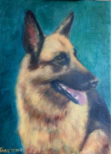 Painting titled "George" by Jane Wong, Original Artwork, Oil