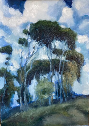 Картина под названием "Laguna Eucalyptus a…" - Jane Wong, Подлинное произведение искусства, Масло