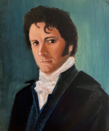 Painting titled "Mr. Darcy" by Jane Wong, Original Artwork, Oil