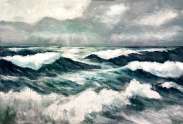 Pintura intitulada "The Open Sea after…" por Jane Wong, Obras de arte originais, Óleo