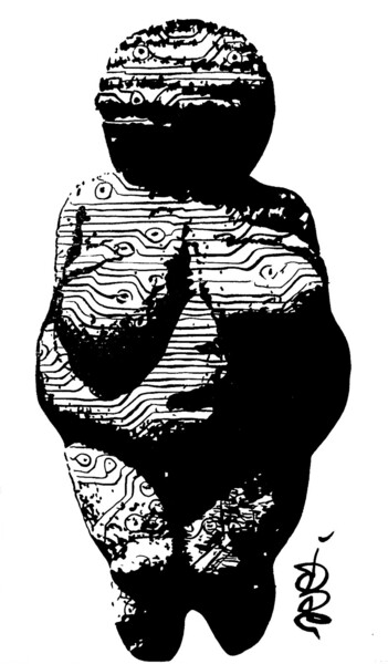 绘画 标题为“Willendorf21” 由Jane23, 原创艺术品, 墨