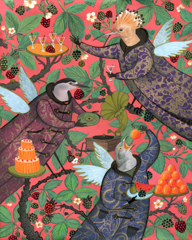 Pintura intitulada "Оранжевая вечеринка" por Margot Raven, Obras de arte originais, Acrílico