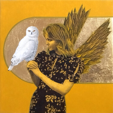 Pintura titulada "The owl" por Margot Raven, Obra de arte original, Acrílico