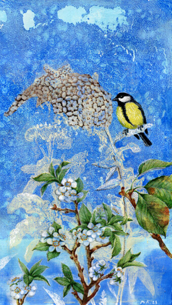 Картина под названием "Apricot blossom" - Margot Raven, Подлинное произведение искусства, Акрил