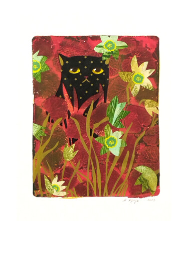 Pintura titulada "A cat named Jack Bl…" por Margot Raven, Obra de arte original, Acrílico