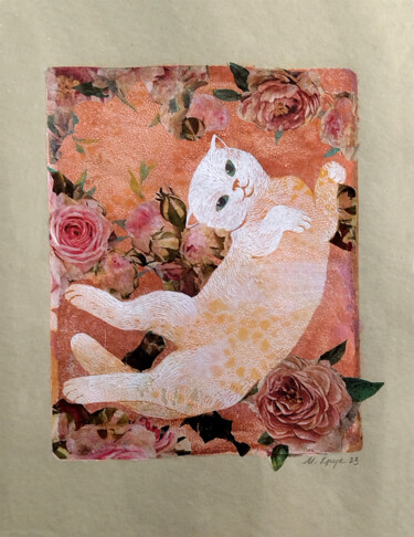 Malarstwo zatytułowany „A cat named Sugar” autorstwa Margot Raven, Oryginalna praca, Akryl
