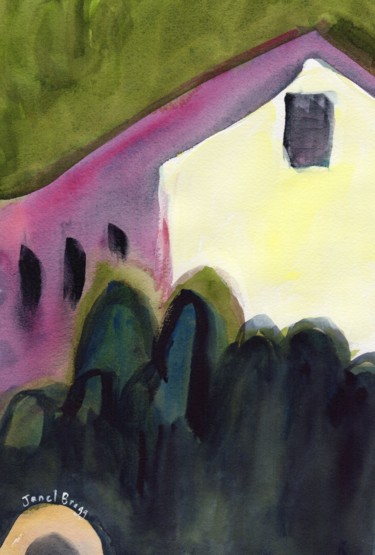 Картина под названием "View from my Kitche…" - Janel Bragg, Подлинное произведение искусства, Акварель