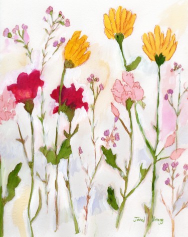 Peinture intitulée "Flowers from Sheely…" par Janel Bragg, Œuvre d'art originale, Aquarelle