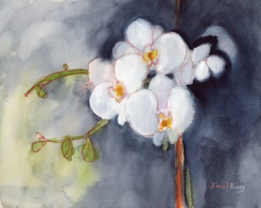 Painting titled "Orchid from Easter" by Janel Bragg, Original Artwork, Watercolor