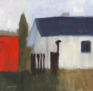 Painting titled "Shed on 7th Street" by Janel Bragg, Original Artwork, Watercolor