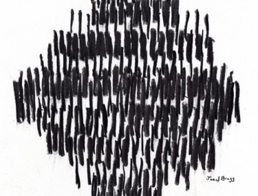 Рисунок под названием "Chandelier 1.5" - Janel Bragg, Подлинное произведение искусства, Древесный уголь