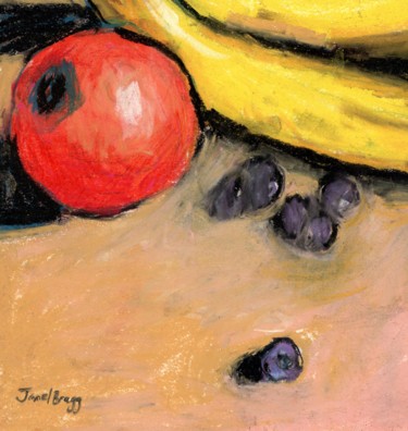 Disegno intitolato "Still Life with App…" da Janel Bragg, Opera d'arte originale, Pastello