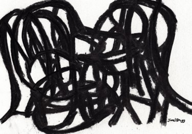 Рисунок под названием "Chair on Top of Cha…" - Janel Bragg, Подлинное произведение искусства, Древесный уголь