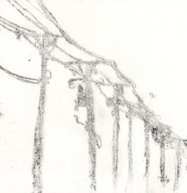 Rysunek zatytułowany „Faintly Lightly in…” autorstwa Janel Bragg, Oryginalna praca, Węgiel drzewny