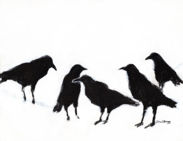 Рисунок под названием "A Conspiracy of Rav…" - Janel Bragg, Подлинное произведение искусства, Древесный уголь