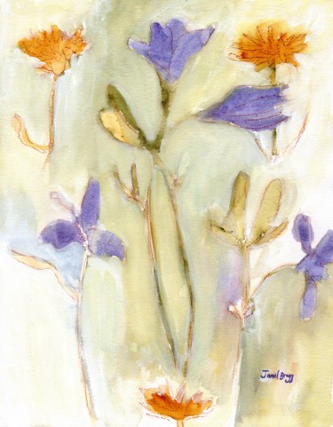 Painting titled "Periwinkle and Dand…" by Janel Bragg, Original Artwork, Watercolor