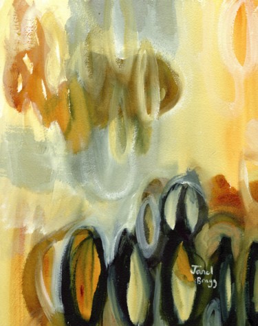 Malerei mit dem Titel "Abstract with Ovals…" von Janel Bragg, Original-Kunstwerk, Aquarell
