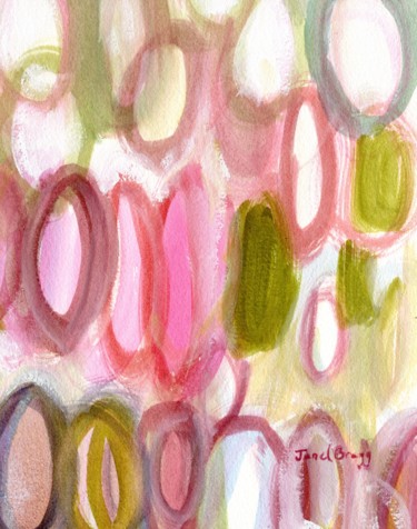 Painting titled "Abstract with Ovals…" by Janel Bragg, Original Artwork, Watercolor