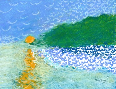 Malerei mit dem Titel "Impression of Gueme…" von Janel Bragg, Original-Kunstwerk, Pastell