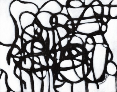 Peinture intitulée "Composition in Harm…" par Janel Bragg, Œuvre d'art originale, Fusain