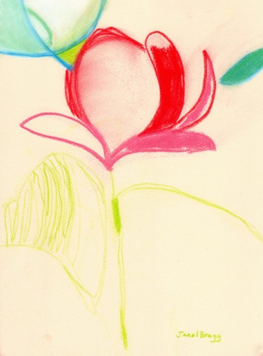 Malerei mit dem Titel "Magnolia in Color I" von Janel Bragg, Original-Kunstwerk, Conté-Buntstifte