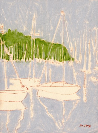 Pintura titulada "Cap Sante Reflectio…" por Janel Bragg, Obra de arte original, Pastel
