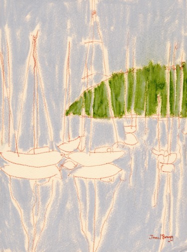 Malerei mit dem Titel "Cap Sante Refection…" von Janel Bragg, Original-Kunstwerk, Pastell