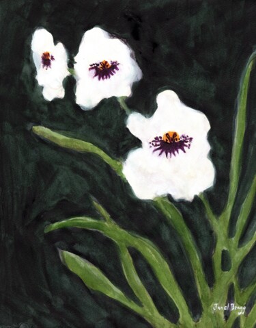 Картина под названием "Botanical with Milt…" - Janel Bragg, Подлинное произведение искусства, Акварель