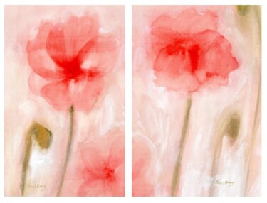 Картина под названием "Floral Impression i…" - Janel Bragg, Подлинное произведение искусства, Акварель
