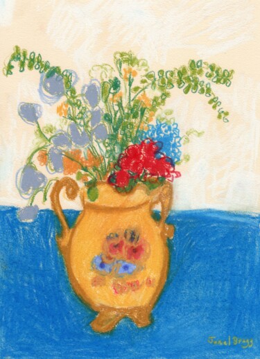 Malerei mit dem Titel "Broken Heart Bouquet" von Janel Bragg, Original-Kunstwerk, Pastell