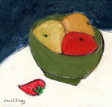 Painting titled "Apple and Strawberr…" by Janel Bragg, Original Artwork, Pastel