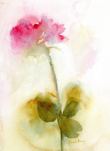 Painting titled "Rose Reverie" by Janel Bragg, Original Artwork, Watercolor