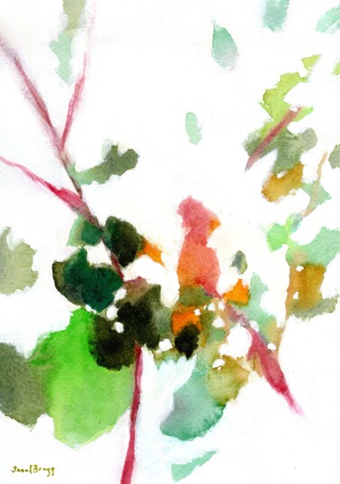 Картина под названием "Botanical Reverie I" - Janel Bragg, Подлинное произведение искусства, Акварель