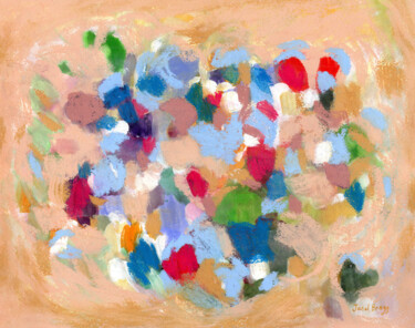 Ζωγραφική με τίτλο "Confetti Garden II" από Janel Bragg, Αυθεντικά έργα τέχνης, Παστέλ