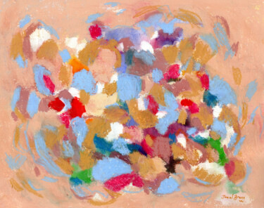 Painting titled "Confetti Garden I" by Janel Bragg, Original Artwork, Pastel