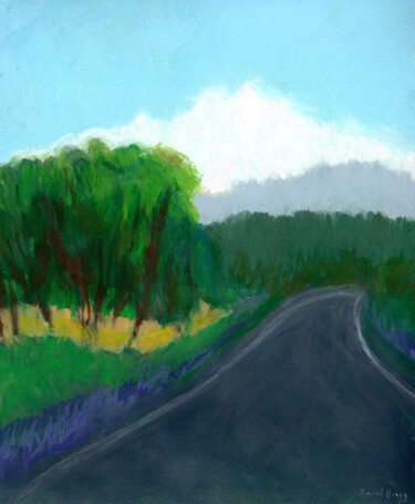 Malerei mit dem Titel "Landscape at Six in…" von Janel Bragg, Original-Kunstwerk, Pastell