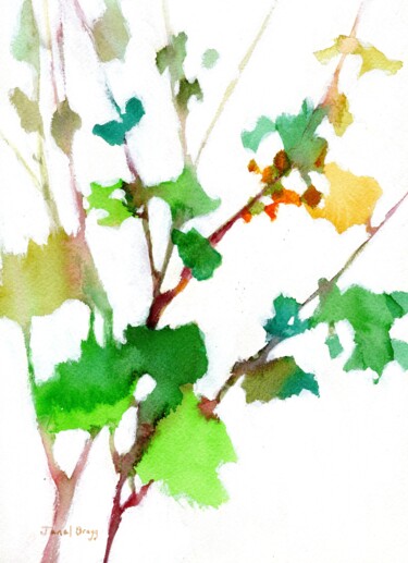 Картина под названием "Botanical from the…" - Janel Bragg, Подлинное произведение искусства, Акварель